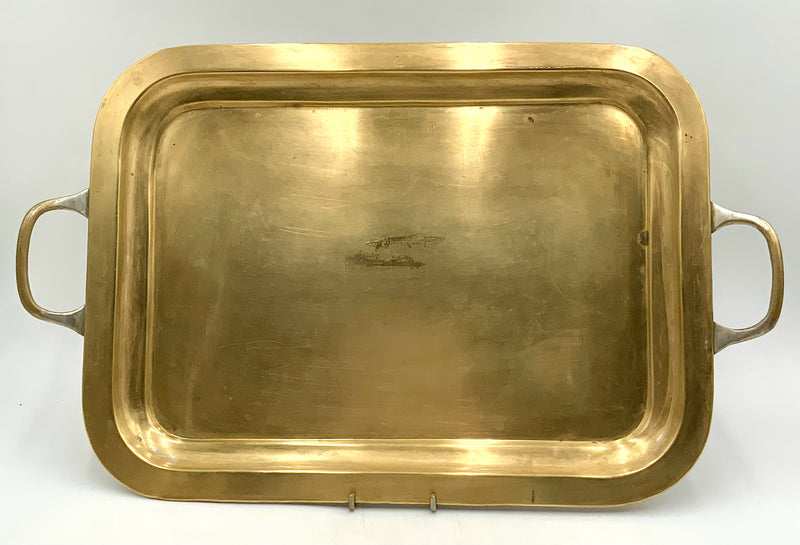 Brass Two Handled Rectangular Tray