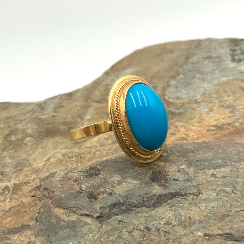18kt Gold & Persian Turquoise Ring