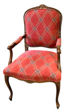 French Style Arm Chair with Maroon Upholstery