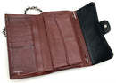 CHANEL Vintage Black Quilted Lambskin Leather Wallet On Silvertone Chain Bag