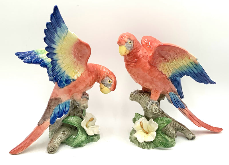 Pair of Fitz & Floyd Ceramic Macaws
