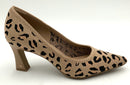 COSY ISLAND Tan Black Leopard Knit Pumps 8