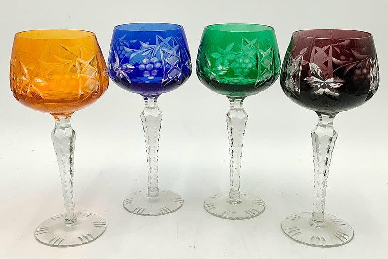 Set/4 Nachtmann Colored Hock Wine