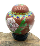 Mini Cloisonne Lidded Jar with Stand
