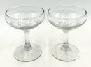 Pair of Vintage Bride & Groom Coupe Champagne Glasses