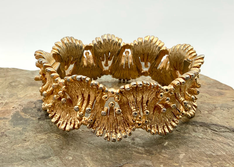 NAPIER Gold Tone  Hinged Bangle Bracelet