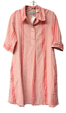DIZZY LIZZIE Pink/White Stripe W/Fringe Trim S/S Dress