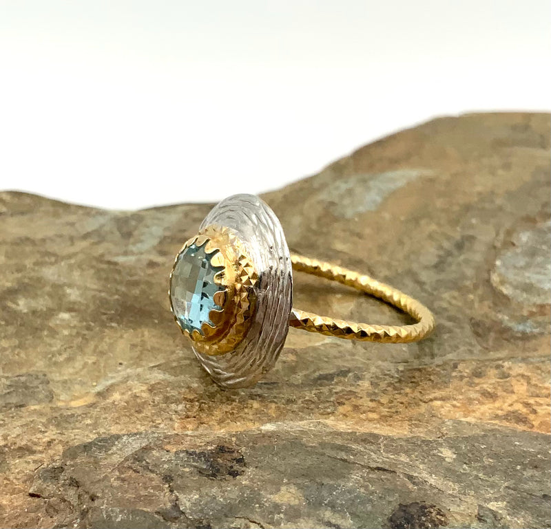 14kt Gold & Blue Topaz Ring