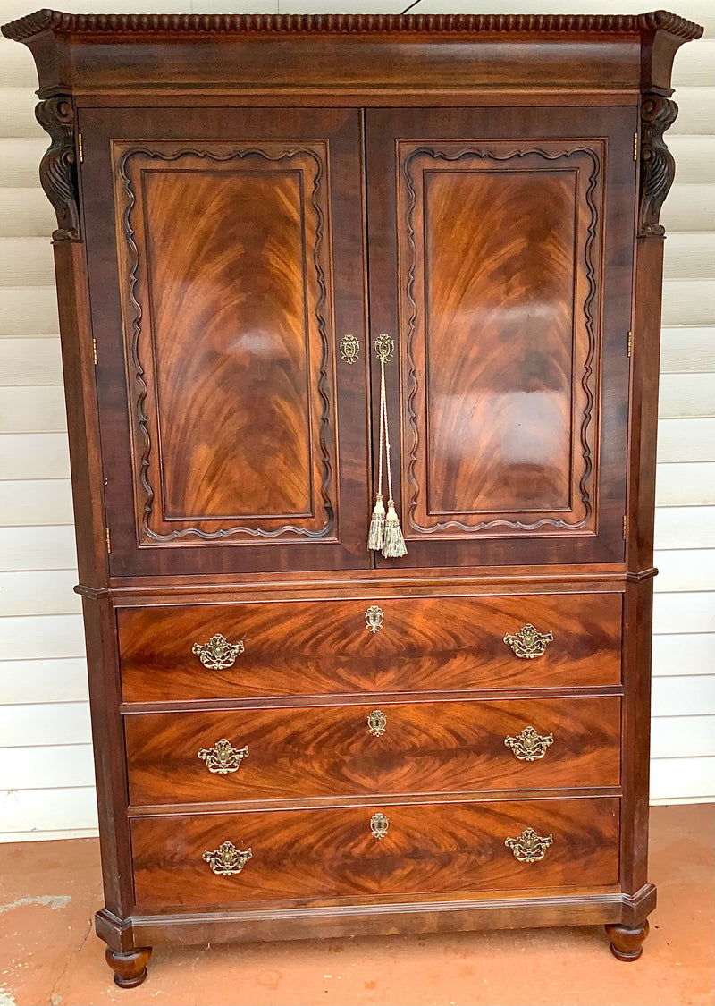 Traditional Burled Wood Armoire