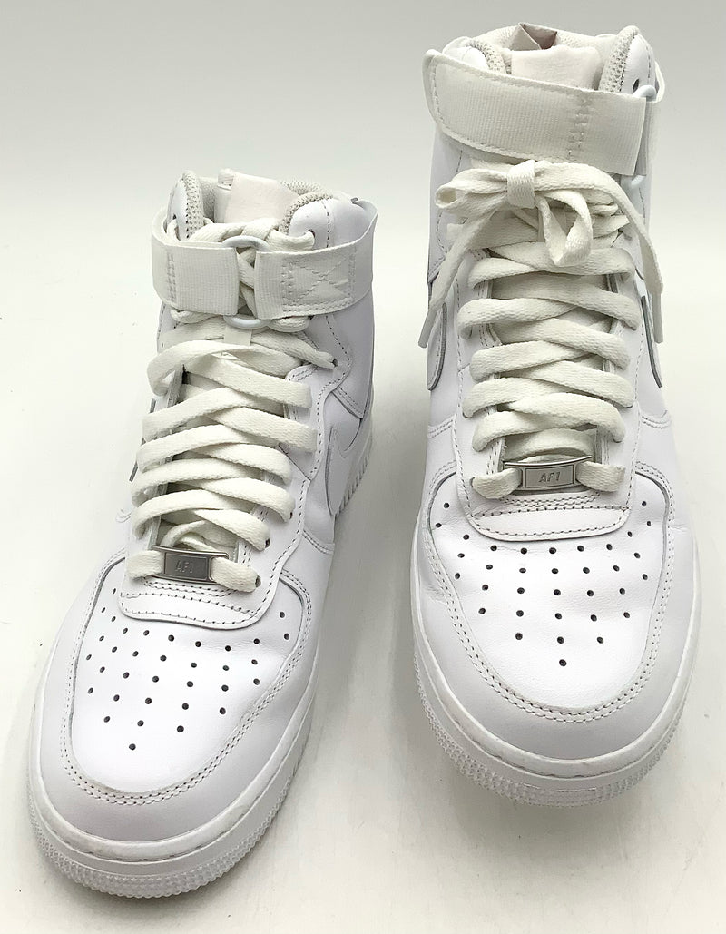 NIKE White Leather Air Force 1 High 07' Sneakers 9