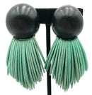 MONIES Ebony & Turquoise Clip-On Earrings