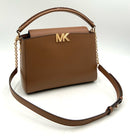 MICHAEL KORS Luggage Tan Leather Braided Handle Shoulder Bag