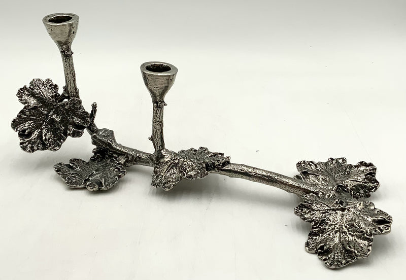 Brutalist Metal Leaf Candelabra