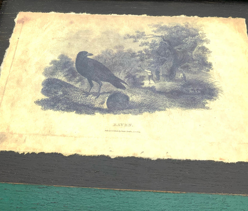 Scavenger Handmade Wood Box with Raven Motif
