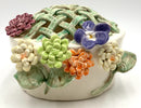 Handmade Ceramic Flower Frog with Floral Design