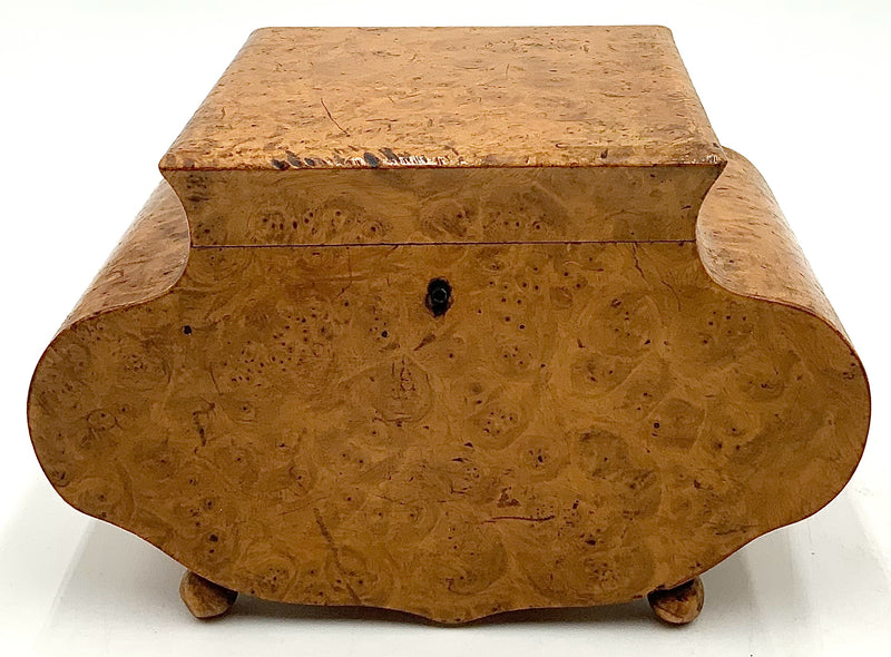 Antique Dutch Burled Elm Tea Caddy