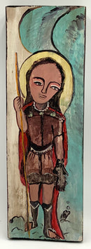 Saint Raphael Painting on Wood Block