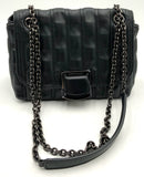 LONGCHAMP Black Quilted Stitched Leather Brioche Chain Bag