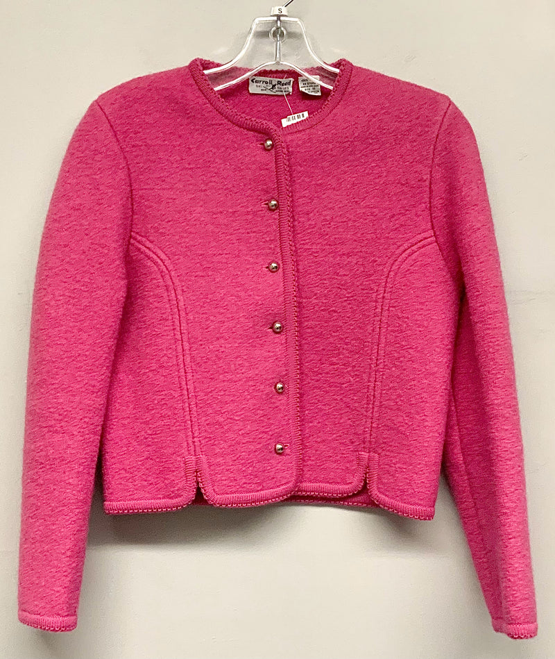 CARROLL REED Vintage Pink Boiled Wool Notched Hem Jacket