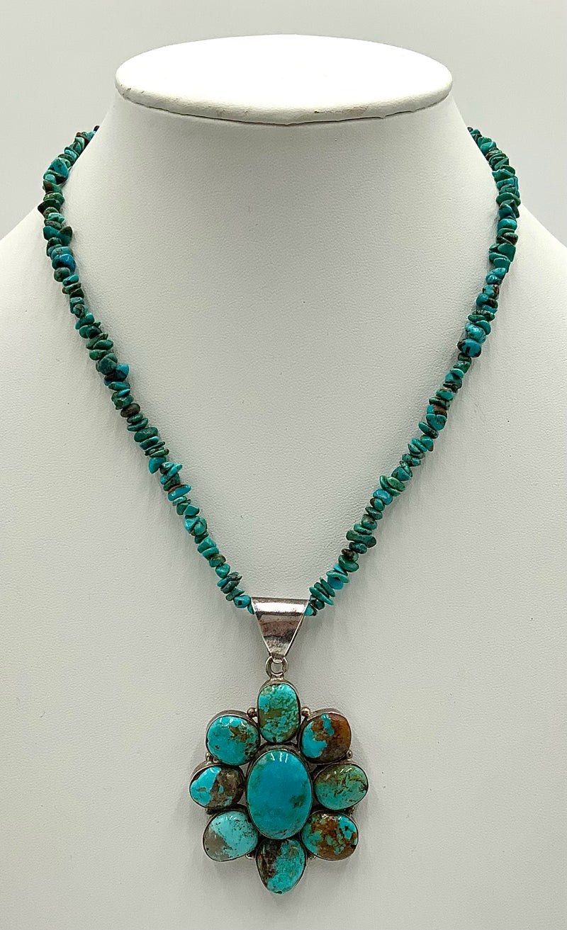 Southwest Style Sterling & Turquoise Necklace