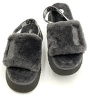 UGG Grey Shearling Disco Slide Slingback Slippers 6
