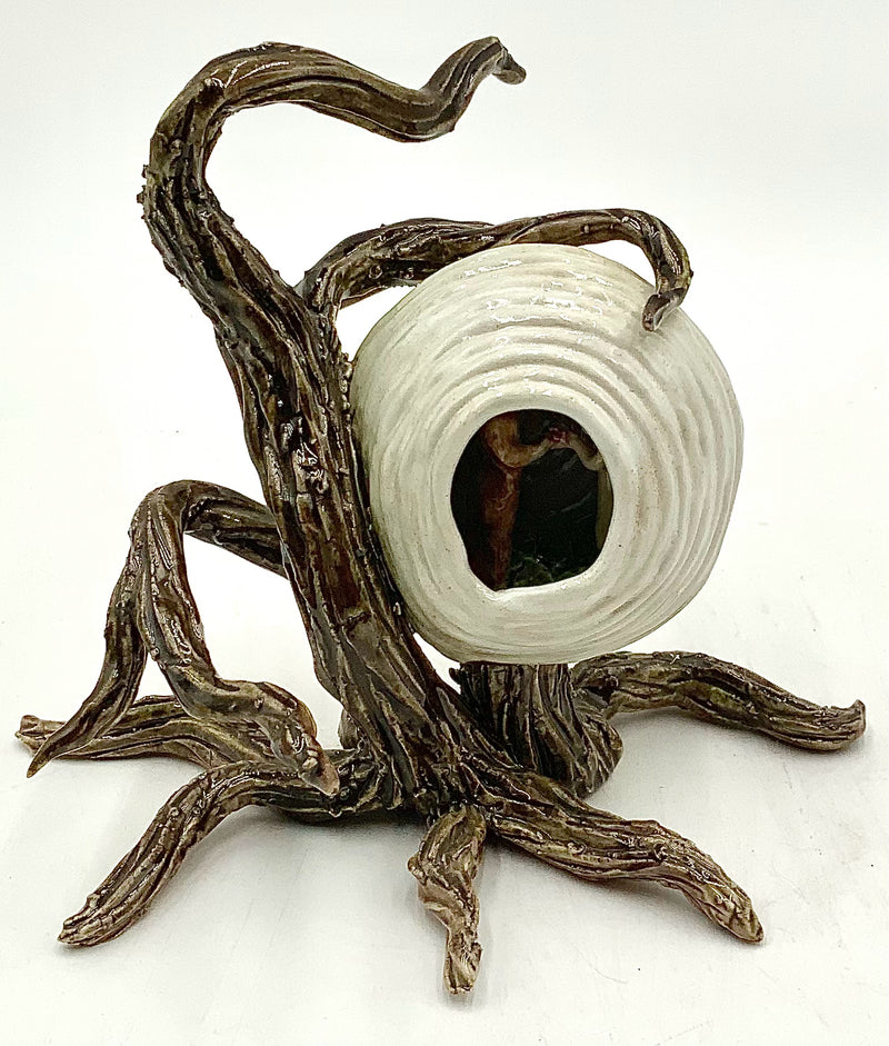 Ceramic Adam & Eve Inside Nest on Tree