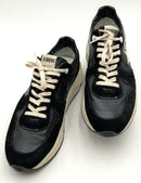 GOLDEN GOOSE Black Suede Nappa Leather Cream Leather Running Sneakers Sz 45