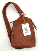 HOBO Rust Leather Multi Stitched Fern Sling Bag