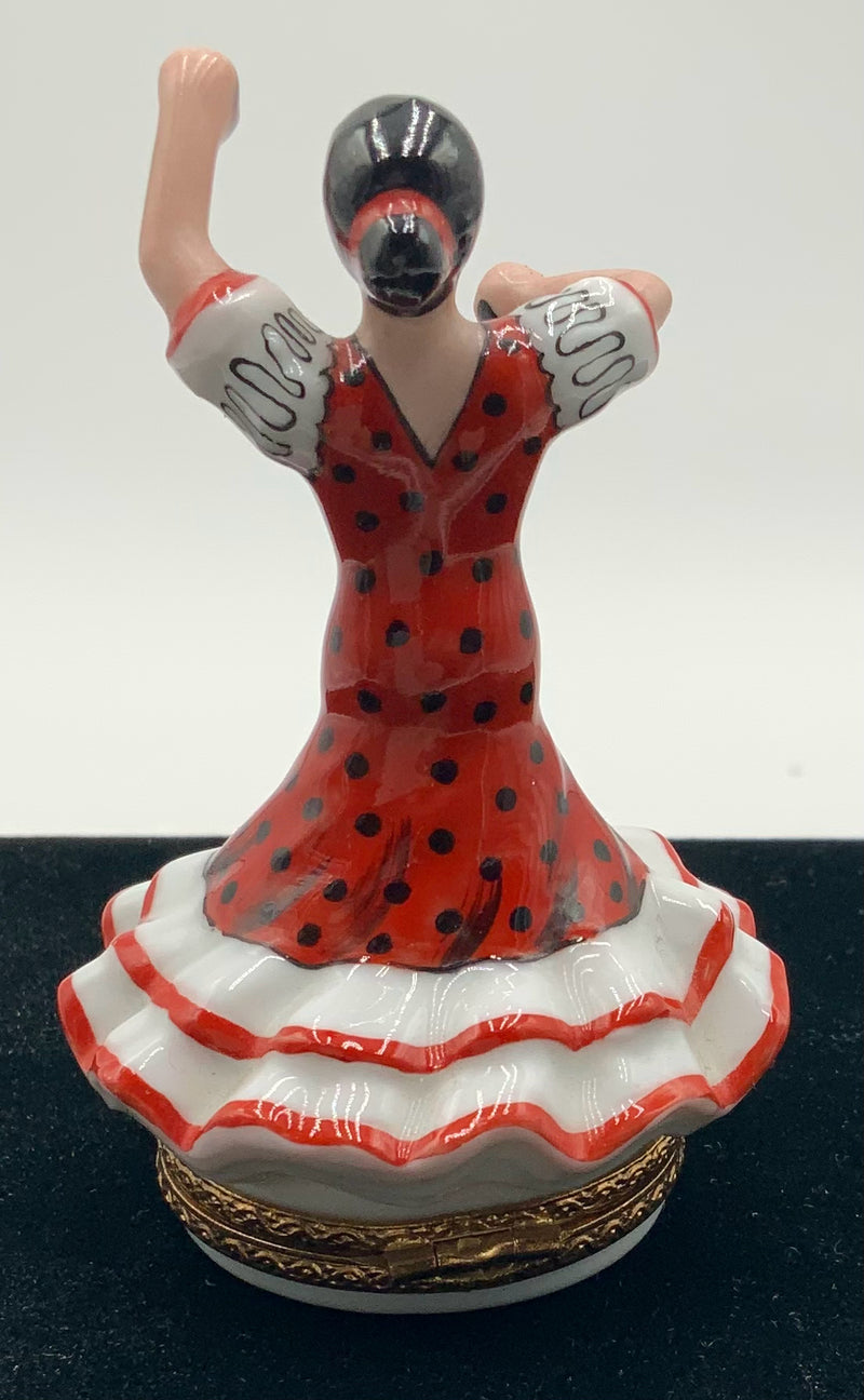 Limoges Flamenco Dancer Porcelain Trinket Box