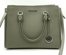 MICHAEL KORS Army Green Saffiano Leather Top Handle Hope Satchel