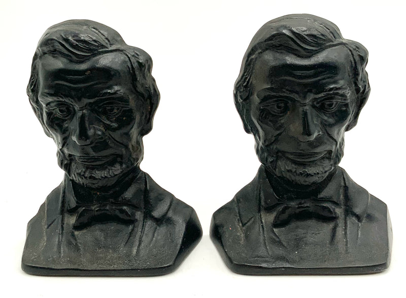 Pair of Vintage Abe Lincoln Black Cast Iron Bookends