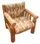 Rustic Log Chair With Southwest Style Cushions
