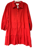 POMANDER PLACE Red Tiered "Mabel" 1/2 B/D L/S Dress