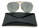 SIMMONS Vintage Goldtone Frame Grey Lens Aviator Sunglasses