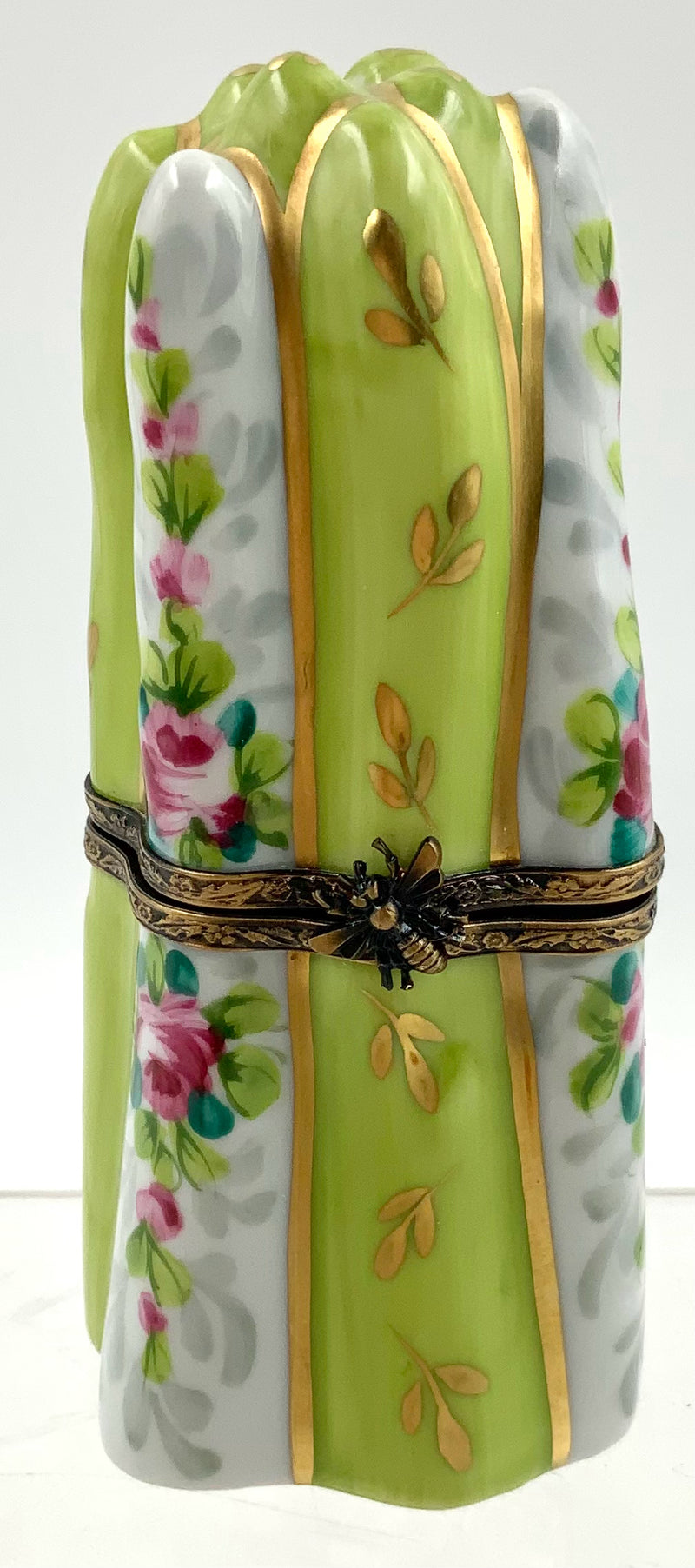 Limoges Porcelain Green Asparagus Bunch Lidded Box