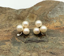 14kt Gold & Pearl Cluster Earrings