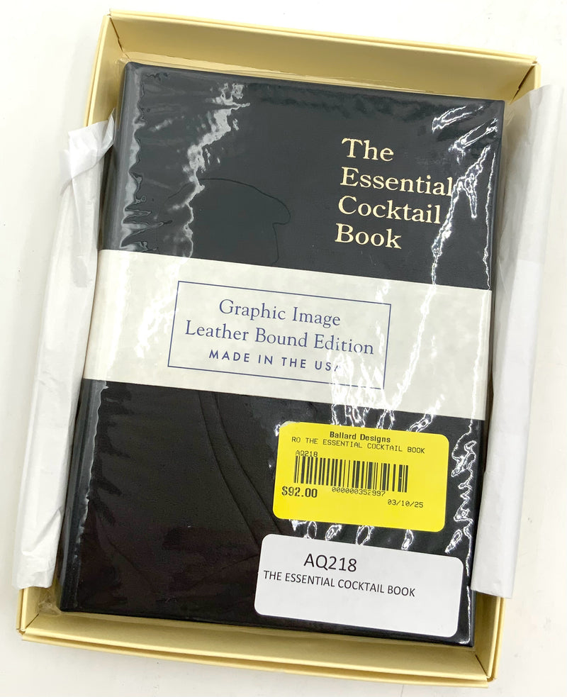 NEW The Essential Cocktail Book with Leather Cover