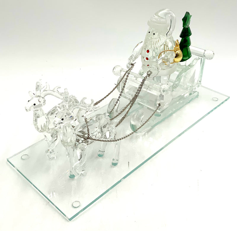 Crystal Santa in Sleigh
