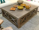Extra Large Wood Coffee Table With Gray Washed Finish