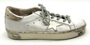 GOLDEN GOOSE White Leather/Silver Metallic Star "Hi Star" Sneakers 41