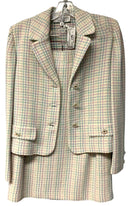 ST JOHN Ivory Pastel Multi Knit Jacket & Skirt, 2pcs