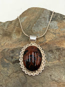 Sterling & Mahogany Obsidian Necklace