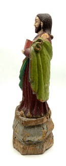 Antique Carved Wood Religious Statue