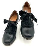 NAYA Black Leather Felted Lace Up Heel Oxfords 5.5