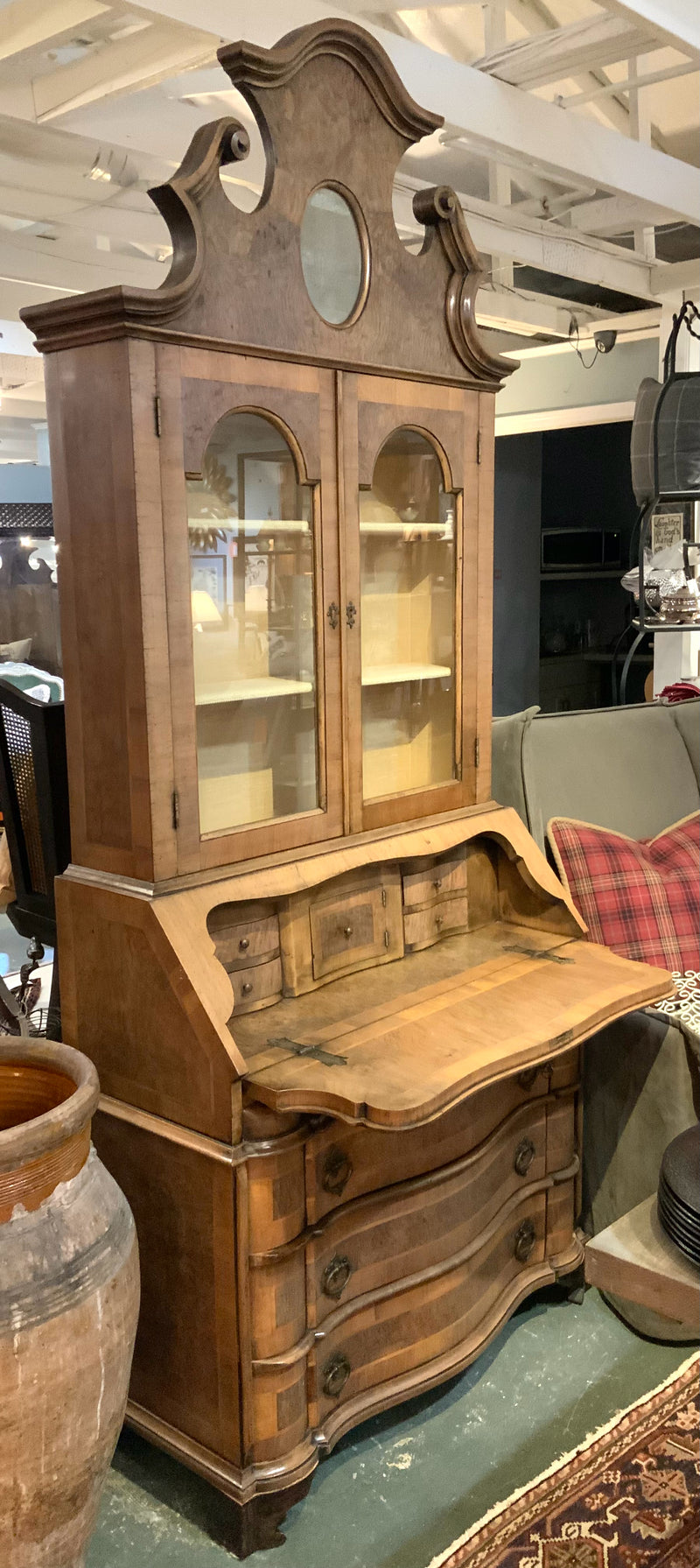 Vintage Burled Wood Secretary