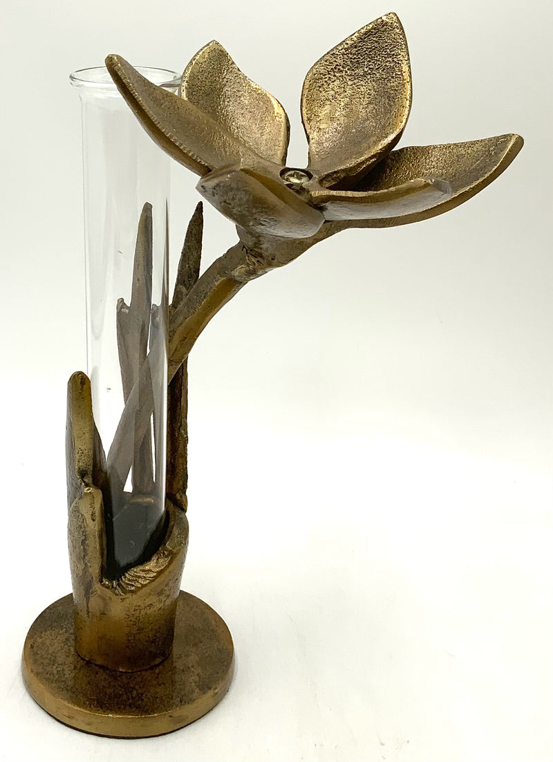 Brass & Glass Bud Vase