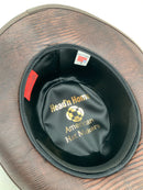 AMERICAN HAT MAKERS Brown Leather Embossed Arroyo Western Hat Sz L