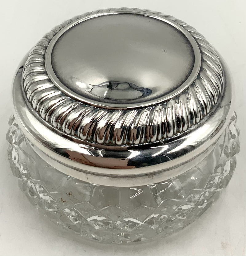 Waterford Crystal Vanity Jar with Silverplate Lid