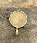 14kt Gold (Frame & Bezel) Italian 200 Lire 1981 Coin Pendant