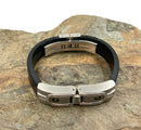 PHILIP STEIN Stainless Steel/Diamond/Rubber Teslar Wellness Bracelet